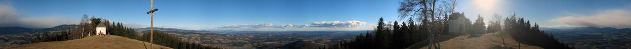 Gipfelpanorama am Kulm (976m).