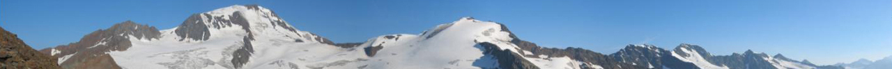 Wei�kugel (3738m), Langtauferer Spitze (3528m) und einige weitere Gipfel des Wei�kamms.