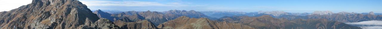 Vom Grieskogel (2328m): Geierhaupt (2417m), Schrimpfkogel (2207m) und Kerschkern (2225m).