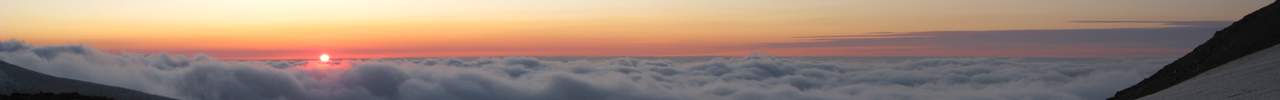 Sonnenuntergang vom Camp �ber der T&ecirc;te Rousse.