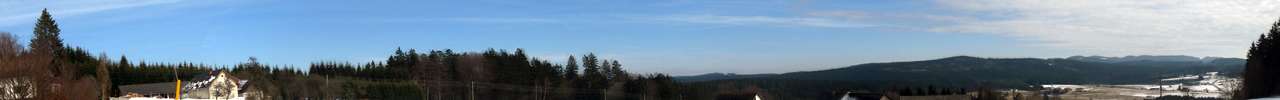 Blick �ber Sch�nberg beim Tourenstart.