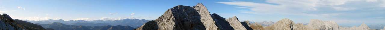 Blick vom Gipfel auf Hochtor, Planspitze und die Buchsteine.